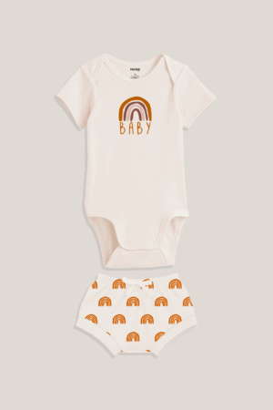 Conjunto de Body para Bebê - Curto Unissex - Arco-Íris