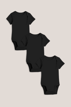 Kit Body Bebê Curto Liso - Preto