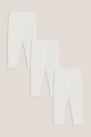 Kit Calça Bebê Liso - Off White