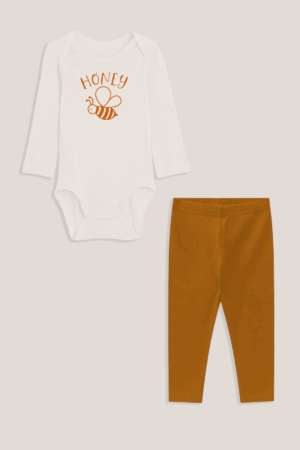 Conjunto de Body para Bebê - Longo Unissex - Honey